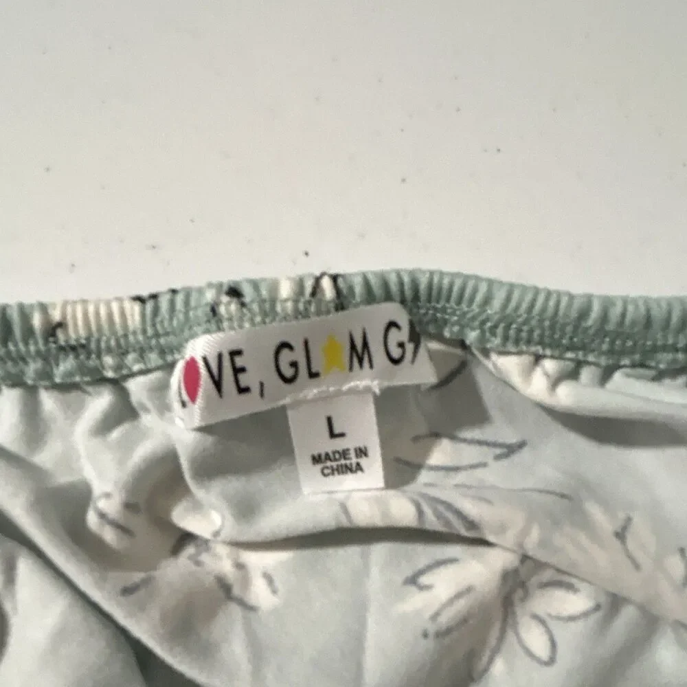 Love, GLAMG Green/White Floral Ruffle V-Neck Strappy Jumpsuit Girls: Size L
